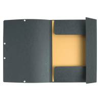 Cartellina con elastico cartoncino lustre 3 lembi 400 gr 24 x 32 cm grigio - 15628 - 1