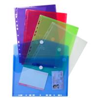 Busta forata con chiusura in velcro - PPL - 24 x 32 cm - colori assortiti - conf. 5 pezzi - Exacompta - 57380E - 82468A - DMwebShop - 1