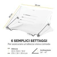 Supporto notebook Clarity - 35 x 27 x 13,4-20,4 cm - Fellowes - 9731401 - 43859752737 - DMwebShop - 1