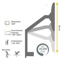 Braccio portamonitor singolo Platinum Series - 16737 - 2