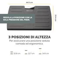 Poggiapiedi regolabile con sistema antibatterico Microban - 19027 - 2