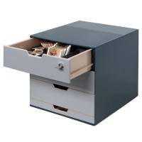 Set Coffee Point Box - 2 organizer inclusi - 28,9 x 27,9 x 35,4 cm - ABS - grigio - Durable - 3385-58 - 4005546978161 - DMwebShop - 1