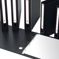 Portatabulati KM UNI con custodia 12 x28 cm dorso 5 cm nero Rexel - 18598 - 1