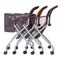 Seduta conferenza Phoenix - con tavoletta - nero - Serena Group - B203N - 8032937537979 - DMwebShop - 1