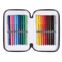 Astuccio Colors 3 zip - 13 x 20 x 7,5 cm - tessuto - fantasie assortite - conf. 6 pezzi - Colorosa - 368370 - 8004428065384 - DMwebShop - 3