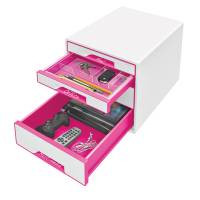 Cassettiera 4 cassetti bianco-rosa cube - Leitz - 52132023 - 4002432115341 - DMwebShop - 1