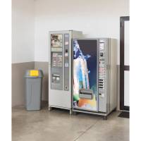 Bidone mobile Push - con coperchio - 49 x 54 x 95 cm - 100 lt - grigio-giallo - Mobil Plastic - 100P/GRC-GIA - 8004331001059 - DMwebShop - 1