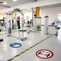 Pittogramma adesivo da terra Mantenere la distanza di sicurezza diametro 43 cm - 22777 - 3