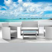 Salotto Valencia - bianco-grigio - set 4 elementi - Garden Friend - S1383023 - 8023755045890 - DMwebShop - 1