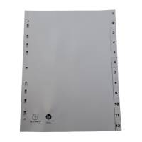 Intercalare numerico - PPL riciclato - A4 - 12 tasti - A-Z - grigio - Exacompta - 1912E - 3130630019121 - DMwebShop - 1