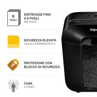 Distruggidocumenti LX-25 - a frammenti - nero - Fellowes - 4170501 - 43859769018 - DMwebShop - 1
