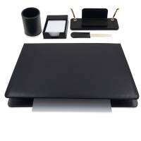 Servizio scrittoio art.119 nero in similpelle - 5 componenti - City Time - 119-N - 8002787001197 - DMwebShop - 1