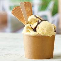 Coppetta gelato monouso - rotonda - diametro 10,5 cm - 335 ml - carta - avana - conf. 500 pezzi - Leone - H0804 - 8024112942142 - DMwebShop - 1