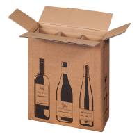 Scatola Wine Pack - 3 bottiglie - 30,5 x 10,8 x 36,8 cm - cartone doppia onda - avana - conf. 10 pezzi - Bong Packaging - 222103110 - 4250414105884 - DMwebShop - 1