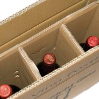Scatola Wine Pack - 3 bottiglie - 30,5 x 10,8 x 36,8 cm - cartone doppia onda - avana - conf. 10 pezzi - Bong Packaging - 222103110 - 4250414105884 - DMwebShop - 2