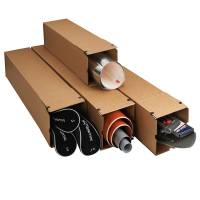 Scatola a tubo Square Box chiusura strip - 10,5 x 10,5 x 61 cm - avana - conf. 10 pezzi - Bong Packaging - 311600110 - 4250414139322 - DMwebShop - 1