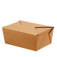 Contenitori rettangolari da asporto - 21 x 16 x 9 cm - carta kraft/PE - avana - conf. 40 pezzi - Leone - H0712 - 8024112005540 - DMwebShop - 1