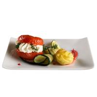 Piatto rettangolare - 28,6 x 18 x 2,8 cm - melamina - bianco - Leone - T8158 - 8024112005960 - DMwebShop - 1