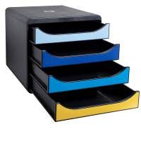 Cassettiera Big Box Bee Blue - 4 cassetti A4 - nero-multicolore - Exacompta - 3104202D - 9002490310424 - DMwebShop - 1
