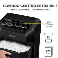 Distruggidocumenti automatico - a mini frammento - 80 M - Fellowes - 4621501 - 50043859782500 - DMwebShop - 3