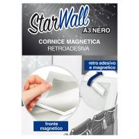 Cornice magnetica retroadesiva Starwall - A3 - nero - Starline - STL6433A3NERO - 8025133125057 - DMwebShop - 1