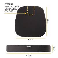 Cuscino Breyta Comfort - 6 x 43 x 43 cm - in tessuto - nero - Fellowes - 100119850 - 43859803040 - DMwebShop - 2