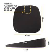 Cuscino Breyta Inclinato - 9 x 43 x 43 cm - in tessuto - nero - Fellowes - 100119849 - 43859803071 - DMwebShop - 1