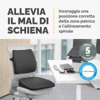 Cuscino Breyta Inclinato - 9 x 43 x 43 cm - in tessuto - nero - Fellowes - 100119849 - 43859803071 - DMwebShop - 3