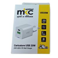 Caricabatteria rapido - 2 porte - USB-C e USB-A da 20W - Mkc - 491929601 - 8006012375831 - DMwebShop - 2