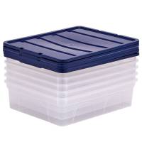 Contenitore multiuso 32 x 40 x 11 cm - 12 lt - PP - con coperchio blu - trasparente - Fellowes - Bankers Box - 100135769 - 43859804832 - DMwebShop - 3