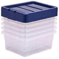 Contenitore multiuso 32 x 40 x 17 cm - 15 lt - PP - con coperchio blu - trasparente - Fellowes - Bankers Box - 100135770 - 43859804825 - DMwebShop - 3