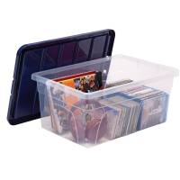 Contenitore multiuso 37 x 56 x 25 cm - 38 lt - PP - con coperchio blu - trasparente - Fellowes - Bankers Box - 100135772 - 43859804856 - DMwebShop - 4