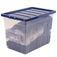 Contenitore multiuso 38 x 56 x 41 cm - 64 lt - PP - con coperchio blu - trasparente - Fellowes - Bankers Box - 100135773 - 43859804863 - DMwebShop - 1