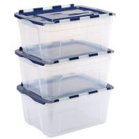 Contenitore multiuso 43 x 59 x 28 cm - 45 lt - PP - con coperchio a cerniera blu - trasparente - Fellowes - Bankers Box - 100135774 - DMwebShop - 2
