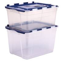 Contenitore multiuso 43 x 59 x 35 cm - 55 lt - PP - con coperchio a cerniera blu - trasparente - Fellowes - Bankers Box - 100135775 - DMwebShop - 3