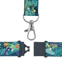 Cordoncino per portabadge - in Rpet - fantasia tropicale - 440 x 20 mm - Conf. 10 pezzi - Avery - R4828T - 5014702149429 - DMwebShop - 1