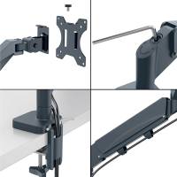 Braccio salvaspazio - per 2 monitor - grigio scuro - Leitz - 65370089 - 4002432134687 - DMwebShop - 2