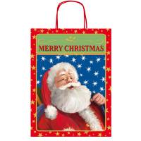 Shopper in carta kraft - con manici - 16 x 21 x 8 cm - fantasia natale - Sadoch - conf. 25 pezzi - Rex Sadoch - SDX16000NAT - 8006715199376 - DMwebShop - 3