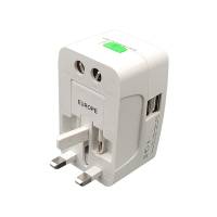 Adattatore da viaggio universale 2 prese USB bianco Melchioni - 28272 - 2