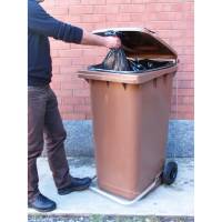 Bidone carrellato 48 x 55 x 93 cm 120 lt marrone - 22259 - 1