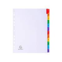 Separatore numerico 1,12 cartoncino bianco 160 gr tasti colorati A4 maxi - 16927 - 1