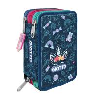 Astuccio 3 zip Candy collection 19,5 x 7,5 x 12,9 cm tessuto fantasie assortite - 25182 - 2