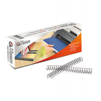 Dorsi spirale metallo - 34 anelli passo 3:1 - 11 mm - silver - scatola 50 pezzi - Titanium - DOR.MET 11S - 8025133098443 - DMwebShop