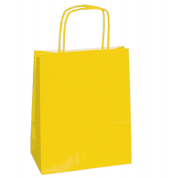 Shopper in carta maniglie cordino - 14 x 9 x 20 cm - giallo - conf. 25 sacchetti - Mainetti Bags - 079801 - 8029307079801 - DMwebShop