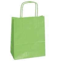 Shopper in carta maniglie cordino - 14 x 9 x 20 cm - verde mela - conf. 25 sacchetti - Mainetti Bags - 079818 - 8029307079818 - DMwebShop
