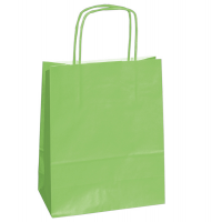 Shopper in carta maniglie cordino - 14 x 9 x 20 cm - verde mela - conf. 25 sacchetti - Mainetti Bags - 079818 - 8029307079818 - DMwebShop