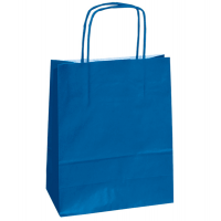 Shopper in carta maniglie cordino - 14 x 9 x 20 cm - blu - conf. 25 sacchetti - Mainetti Bags - 079825 - 8029307079825 - DMwebShop
