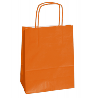 Shopper in carta maniglie cordino - 14 x 9 x 20 cm - arancio - conf. 25 sacchetti - Mainetti Bags - 079795 - 8029307079795 - DMwebShop