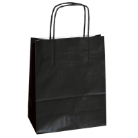 Shopper in carta maniglie cordino - 14 x 9 x 20 cm - nero - conf. 25 sacchetti - Mainetti Bags - 078361 - 8029307078361 - DMwebShop