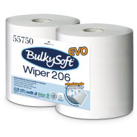 Bobina asciugatutto Classic - 2 veli - 26 cm x 208 mt - Ø 26 cm - 18 gr - microgoffrata - bianco - pacco 2 rotoli - Bulkysoft - 55750 - 8018426557505 - DMwebShop